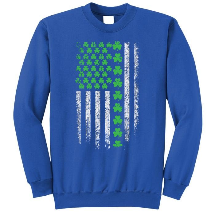 American Flag St Patricks Day Vintage Shamrock Gift Sweatshirt