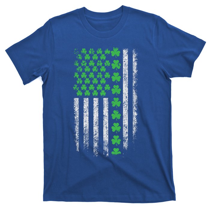 American Flag St Patricks Day Vintage Shamrock Gift T-Shirt