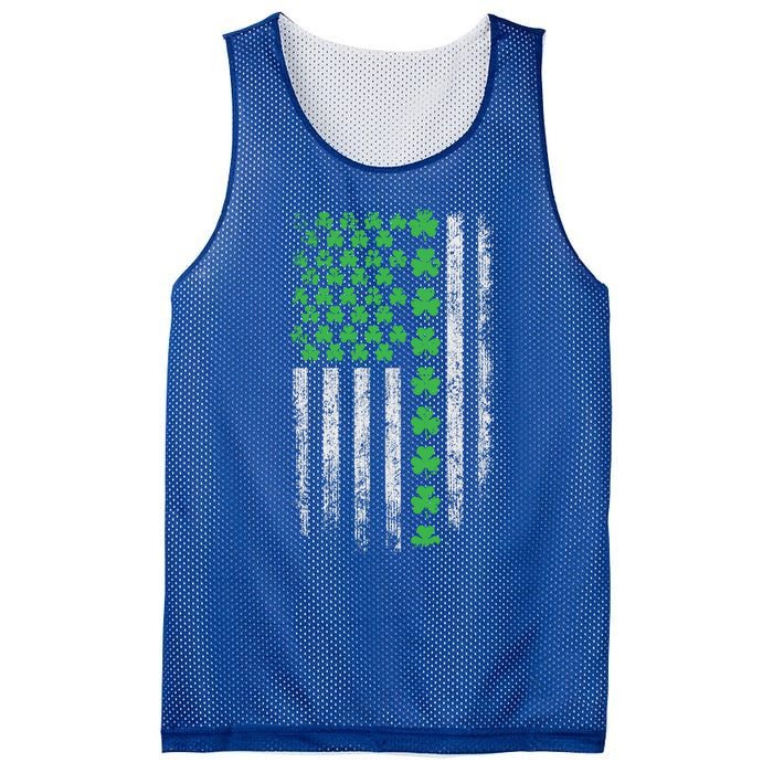 American Flag St Patricks Day Vintage Shamrock Gift Mesh Reversible Basketball Jersey Tank