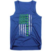 American Flag St Patricks Day Vintage Shamrock Gift Tank Top