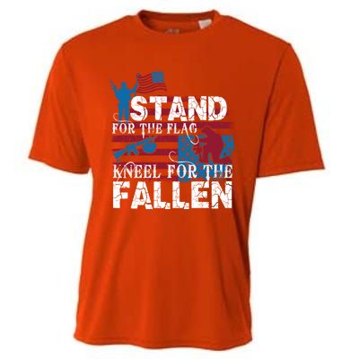 American Flag Stand For The Flag Knees For The Fallen Great Gift Cooling Performance Crew T-Shirt