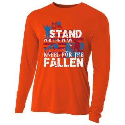 American Flag Stand For The Flag Knees For The Fallen Great Gift Cooling Performance Long Sleeve Crew