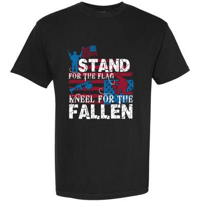 American Flag Stand For The Flag Knees For The Fallen Great Gift Garment-Dyed Heavyweight T-Shirt