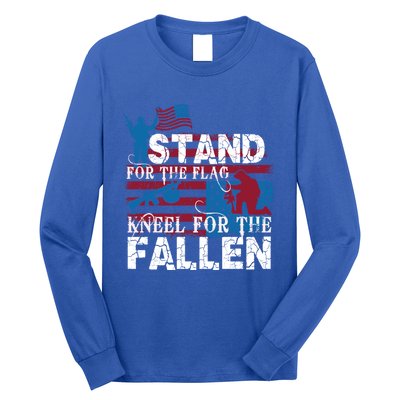 American Flag Stand For The Flag Knees For The Fallen Great Gift Long Sleeve Shirt