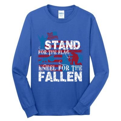 American Flag Stand For The Flag Knees For The Fallen Great Gift Tall Long Sleeve T-Shirt