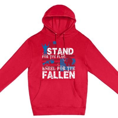 American Flag Stand For The Flag Knees For The Fallen Great Gift Premium Pullover Hoodie