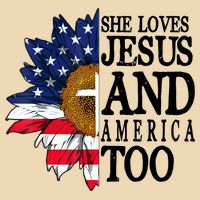 American Flag Sunflower She Loves Jesus And America Too Zip Tote Bag