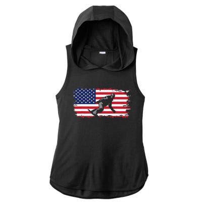 American Flag Snowboard Apparel Snowboarding Snowboard Ladies PosiCharge Tri-Blend Wicking Draft Hoodie Tank