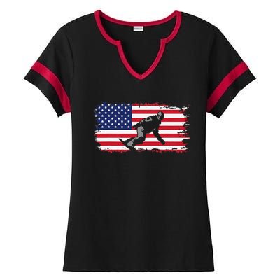 American Flag Snowboard Apparel Snowboarding Snowboard Ladies Halftime Notch Neck Tee