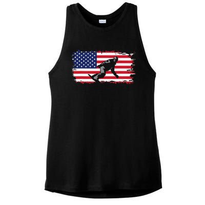 American Flag Snowboard Apparel Snowboarding Snowboard Ladies PosiCharge Tri-Blend Wicking Tank