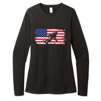 American Flag Snowboard Apparel Snowboarding Snowboard Womens CVC Long Sleeve Shirt