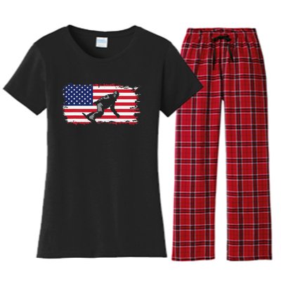 American Flag Snowboard Apparel Snowboarding Snowboard Women's Flannel Pajama Set