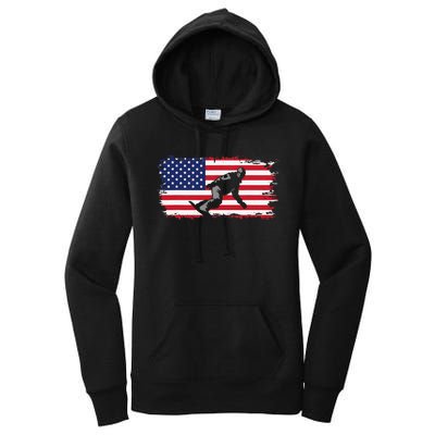 American Flag Snowboard Apparel Snowboarding Snowboard Women's Pullover Hoodie