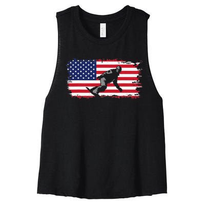 American Flag Snowboard Apparel Snowboarding Snowboard Women's Racerback Cropped Tank