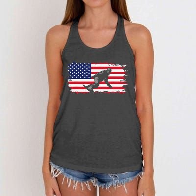 American Flag Snowboard Apparel Snowboarding Snowboard Women's Knotted Racerback Tank