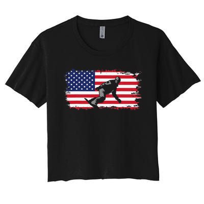 American Flag Snowboard Apparel Snowboarding Snowboard Women's Crop Top Tee