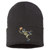 American Football Skeleton Halloween Men Football Fan Sustainable Knit Beanie