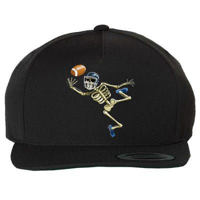 American Football Skeleton Halloween Men Football Fan Wool Snapback Cap