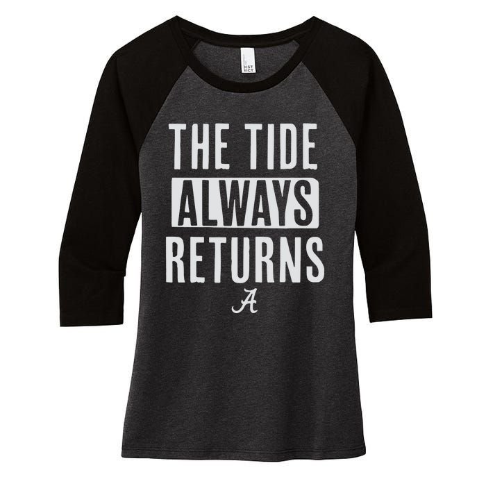 Alabama Football The Tide Always Returns Women's Tri-Blend 3/4-Sleeve Raglan Shirt