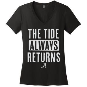 Alabama Football The Tide Always Returns Women's V-Neck T-Shirt