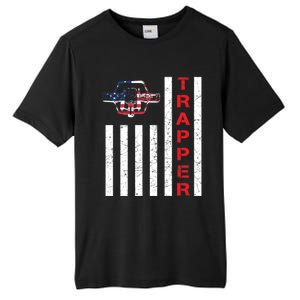 American Flag Trapping Gift For Trappers And Hunters Tall Fusion ChromaSoft Performance T-Shirt