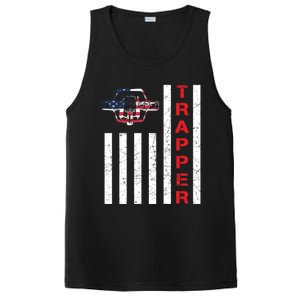 American Flag Trapping Gift For Trappers And Hunters PosiCharge Competitor Tank