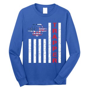 American Flag Trapping Gift For Trappers And Hunters Long Sleeve Shirt