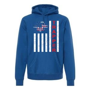 American Flag Trapping Gift For Trappers And Hunters Premium Hoodie