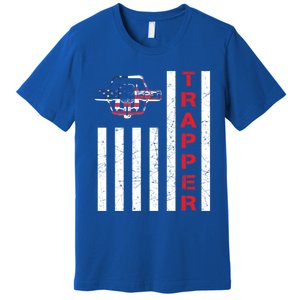 American Flag Trapping Gift For Trappers And Hunters Premium T-Shirt