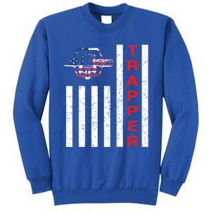 American Flag Trapping Gift For Trappers And Hunters Tall Sweatshirt