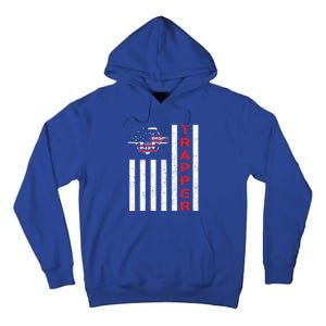 American Flag Trapping Gift For Trappers And Hunters Tall Hoodie