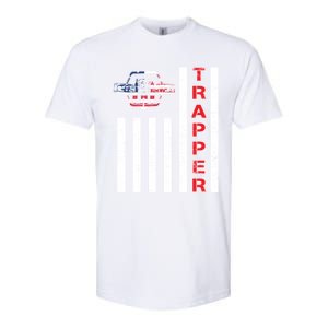 American Flag Trapping Gift For Trappers And Hunters Softstyle CVC T-Shirt