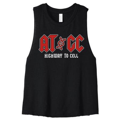 Atgc Funny Teacher Student Biology Women's Racerback Cropped Tank