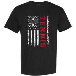 American Flag Tennis Best Gifts For Players Fans Garment-Dyed Heavyweight T-Shirt