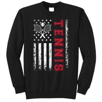 American Flag Tennis Best Gifts For Players Fans Sweatshirt