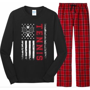 American Flag Tennis Best Gifts For Players Fans Long Sleeve Pajama Set