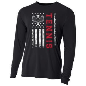 American Flag Tennis Best Gifts For Players Fans Cooling Performance Long Sleeve Crew