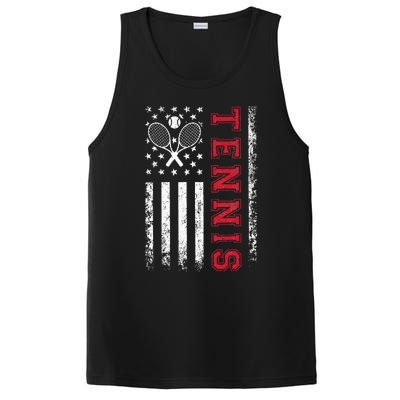 American Flag Tennis Best Gifts For Players Fans PosiCharge Competitor Tank