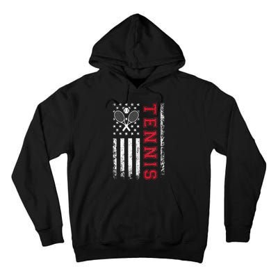 American Flag Tennis Best Gifts For Players Fans Tall Hoodie