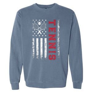 American Flag Tennis Best Gifts For Players Fans Garment-Dyed Sweatshirt