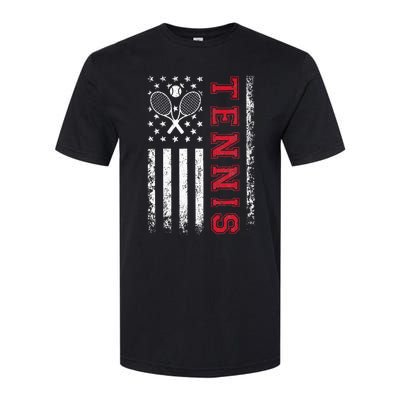 American Flag Tennis Best Gifts For Players Fans Softstyle® CVC T-Shirt