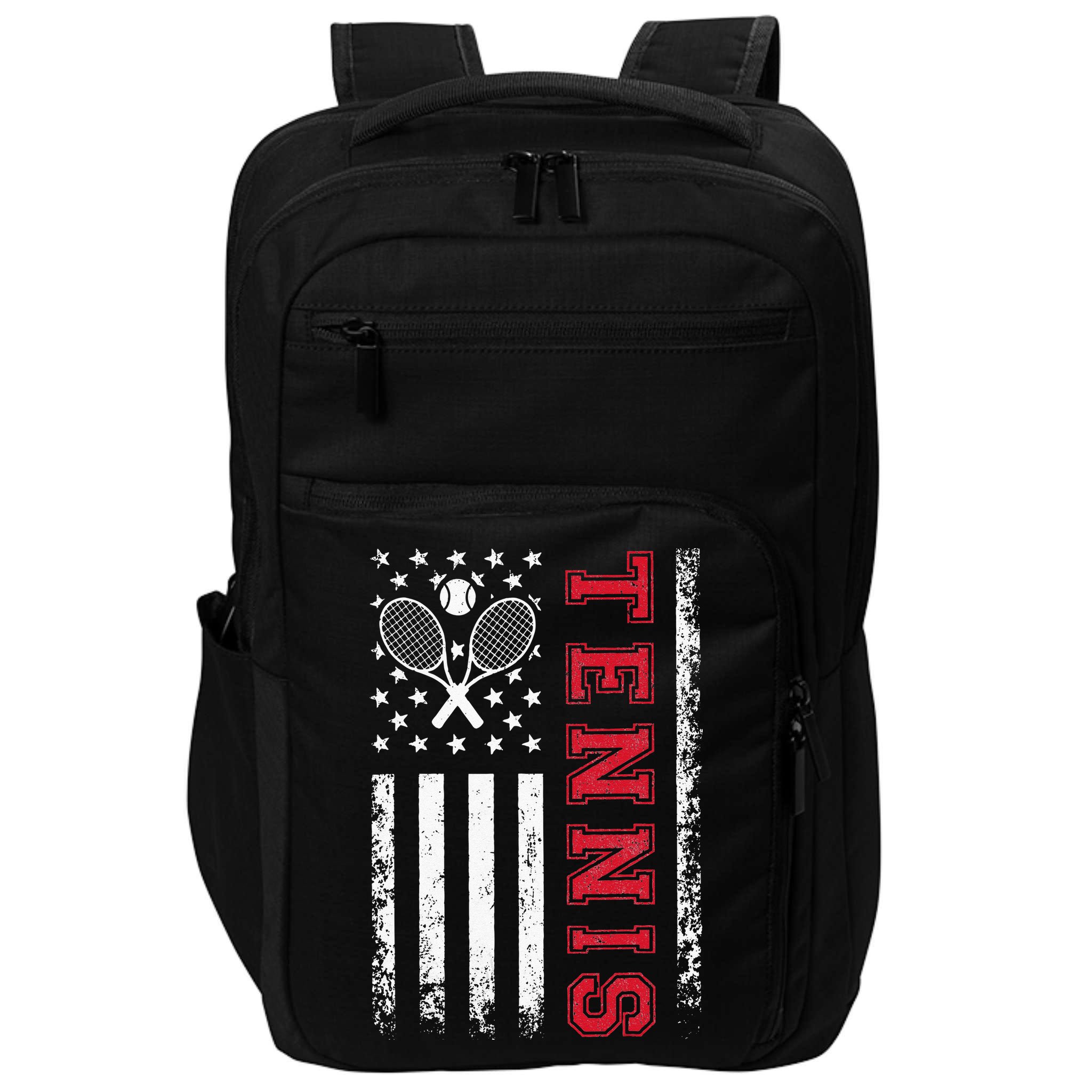 American Flag Tennis Best Gifts Tee For Players Fans Impact Tech Backpack