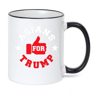 Asians For Trump President Cool Pro Republicans Gift 11oz Black Color Changing Mug