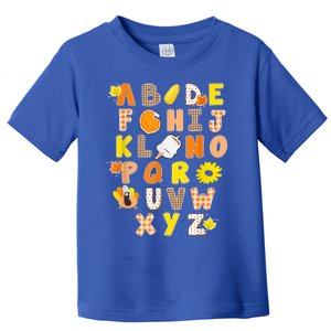 Alphabet Funny Turkey Thanksgiving Costume Preschool Teacher Cool Gift Toddler T-Shirt