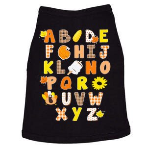 Alphabet Funny Turkey Thanksgiving Costume Preschool Teacher Doggie Tank