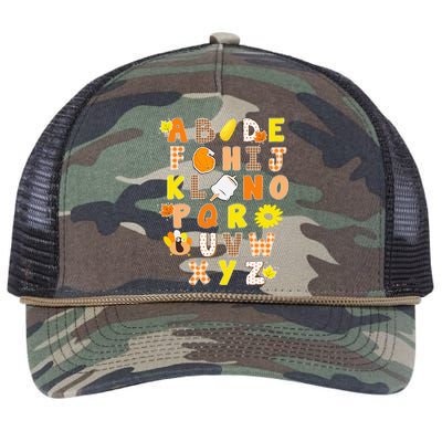 Alphabet Funny Turkey Thanksgiving Costume Preschool Teacher Retro Rope Trucker Hat Cap