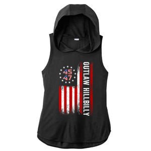 American Flag Trump Vance 2024 Donald Trump J.D. Vance Outlaw Hillbilly Gift Ladies PosiCharge Tri-Blend Wicking Draft Hoodie Tank