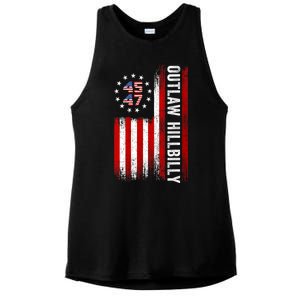 American Flag Trump Vance 2024 Donald Trump J.D. Vance Outlaw Hillbilly Gift Ladies PosiCharge Tri-Blend Wicking Tank