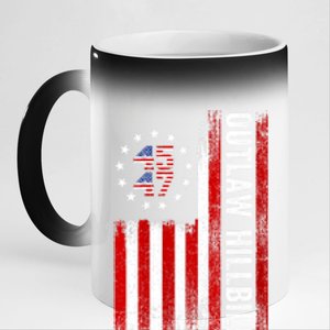 American Flag Trump Vance 2024 Donald Trump J.D. Vance Outlaw Hillbilly Gift 11oz Black Color Changing Mug