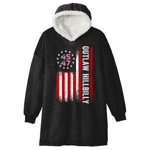 American Flag Trump Vance 2024 Donald Trump J.D. Vance Outlaw Hillbilly Gift Hooded Wearable Blanket